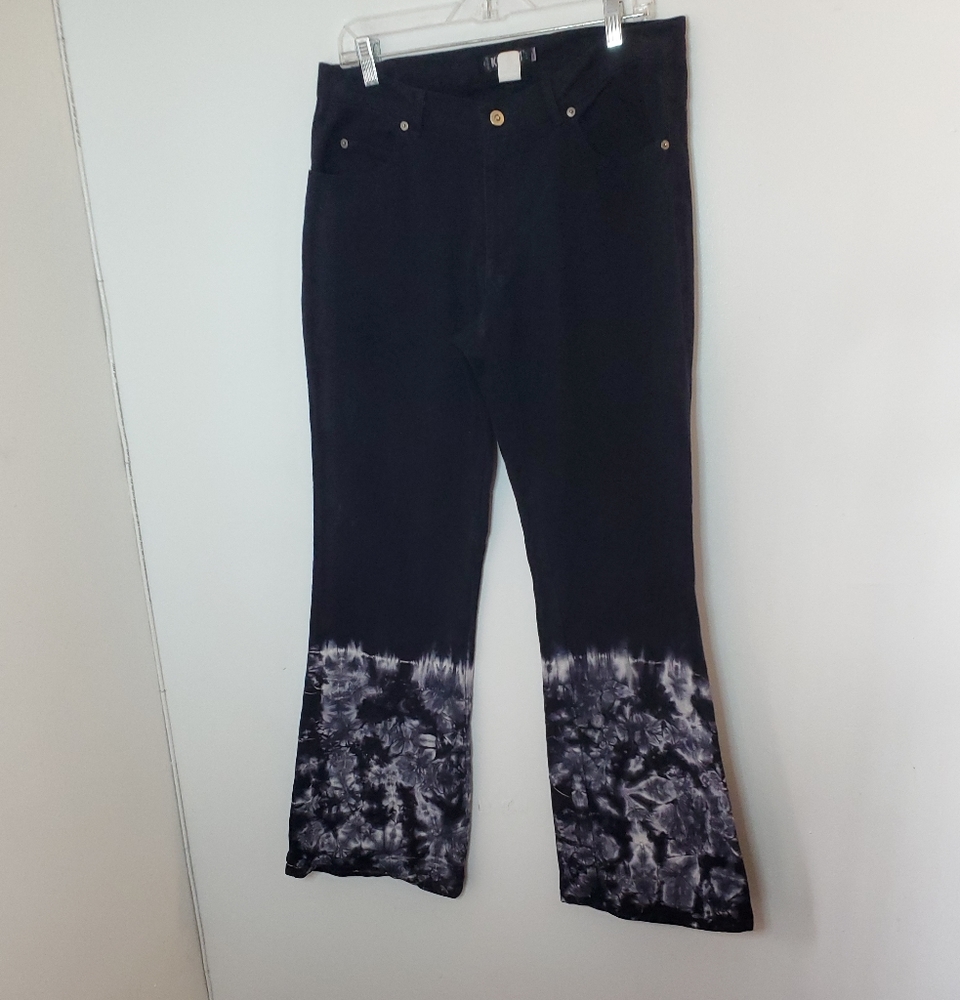 NWOT KRUSH Tie Dye Wide Leg Dark Jeans 34 RARE